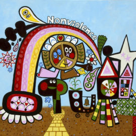 Peace House - Acrylic on Canvas, 50 x 42 inches, 2004